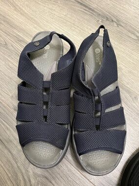 Bzees Navy Blue Stretch Fabric Sport Sandals